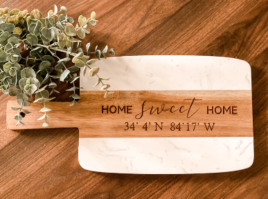 Custom Marble & Acacia Board