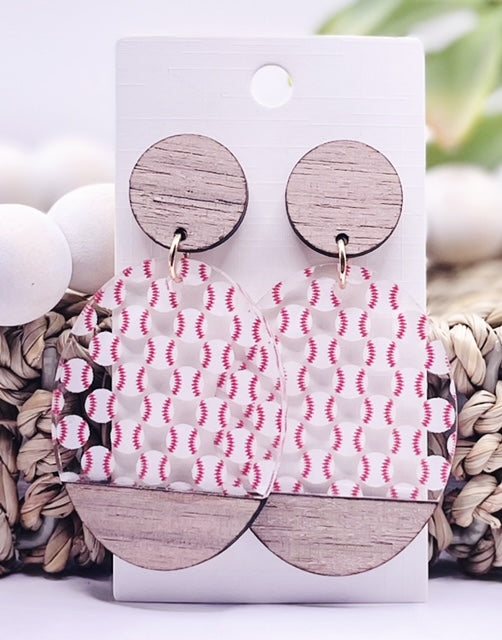 Baseball Patterned Earrings