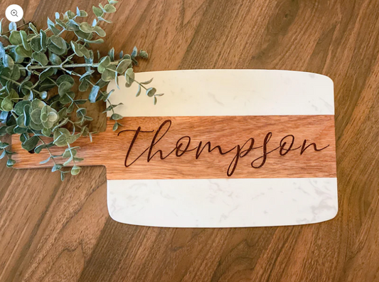 Custom Marble & Acacia Board