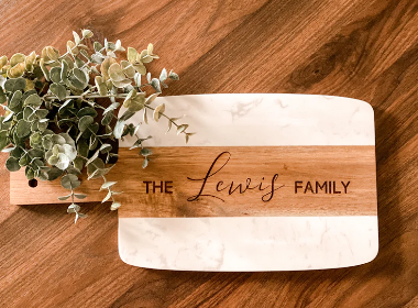 Custom Marble & Acacia Board